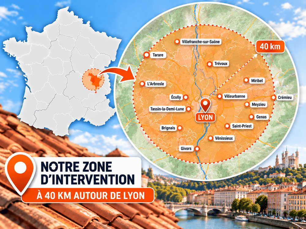 Zone d’intervention Couvreur Lyon Zone d'intervention Couvreur Lyon