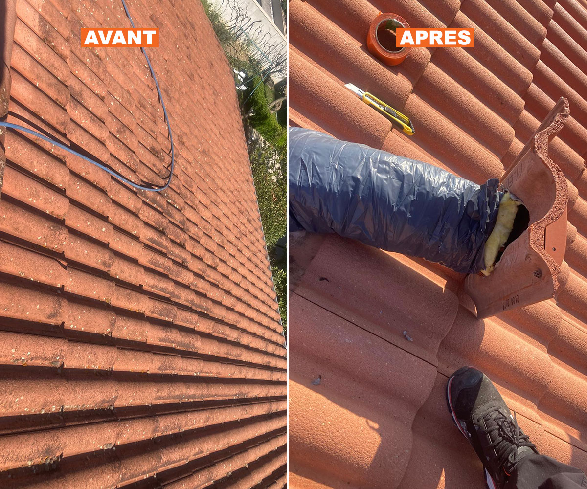 couvreur à Lyon pour pose de chapeau de ventilation sur toiture couvreur à Lyon pour pose de chapeau de ventilation sur toiture