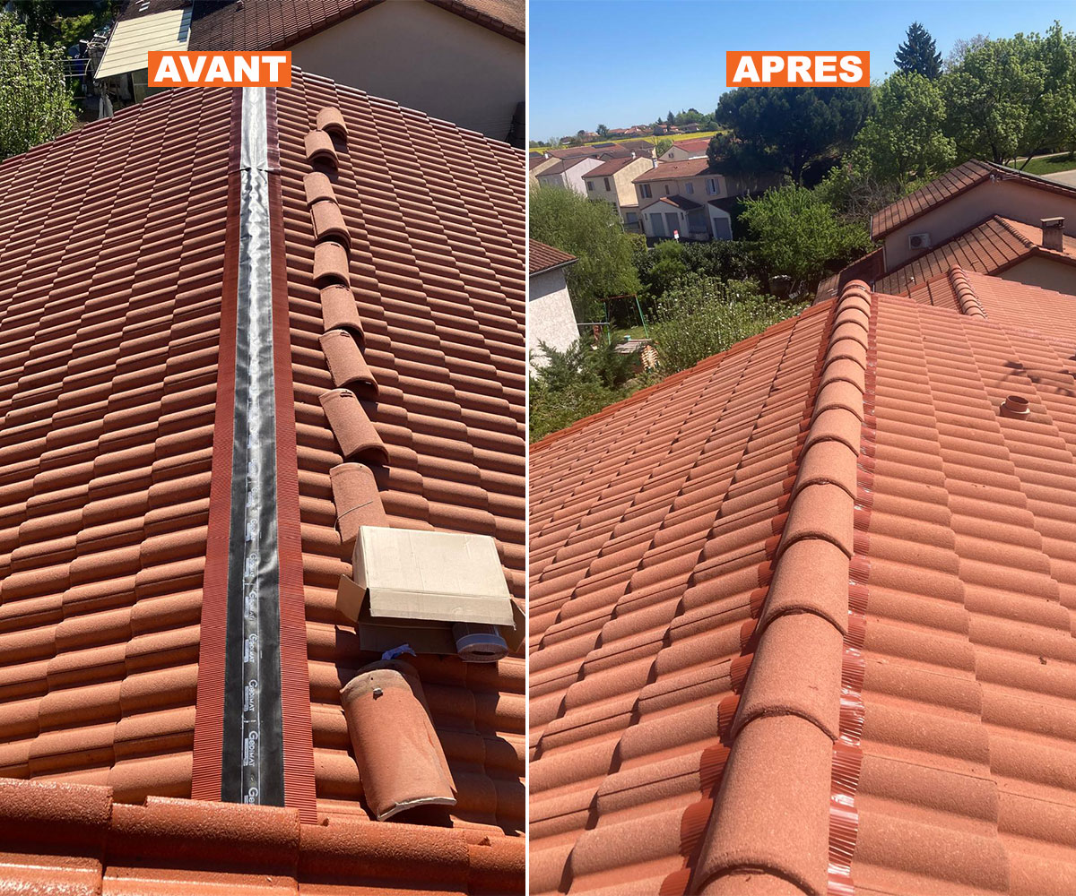 Couvreur lyon pour remplacement de tuiles faitières Couvreur lyon pour remplacement de tuiles faitières